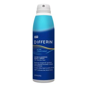 imageDifferin Acne Body Spray Acne Treatment with Salicylic Acid by the makers of Differin Gel 360 Formula for Back Acne Chest and Shoulders 6 oz