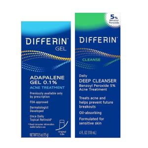 imageDifferin Acne Skin Care Kit Differin Gel Retinoid Acne Treatment for Face with 01 Adapalene ampamp 5 Benzoyl Peroxide Face Wash ampamp Body Wash Designed for Pimple and Acne Prone Skin