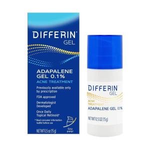 imageDifferin Acne Treatment Gel 30 Day Supply Retinoid Treatment for Face with 01 Adapalene Gentle Skin Care for Acne Prone Sensitive Skin 15g Tube Packaging May VarySingleDose Pump