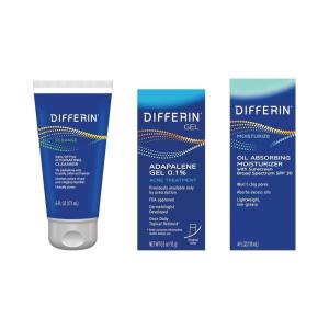 imageDifferin Skincare Kit with Acne Treatments for Face 3Step Regimen with Daily OilFree Hydrating Face Wash Differin Adapalene Gel Retinoid ampamp Face Moisturizer with SPF Acne Kit For AcneProne Skin