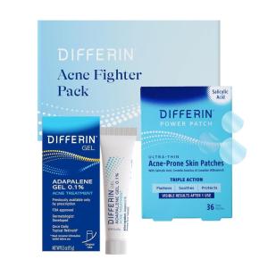 imageDifferin Acne Fighter Pack Gel Retinoid Acne Treatment For Face with 01 Adapalene 15g Tube  Salicylic Acid Pimple Patches 36 Count Designed for Pimple and AcneProne Skin